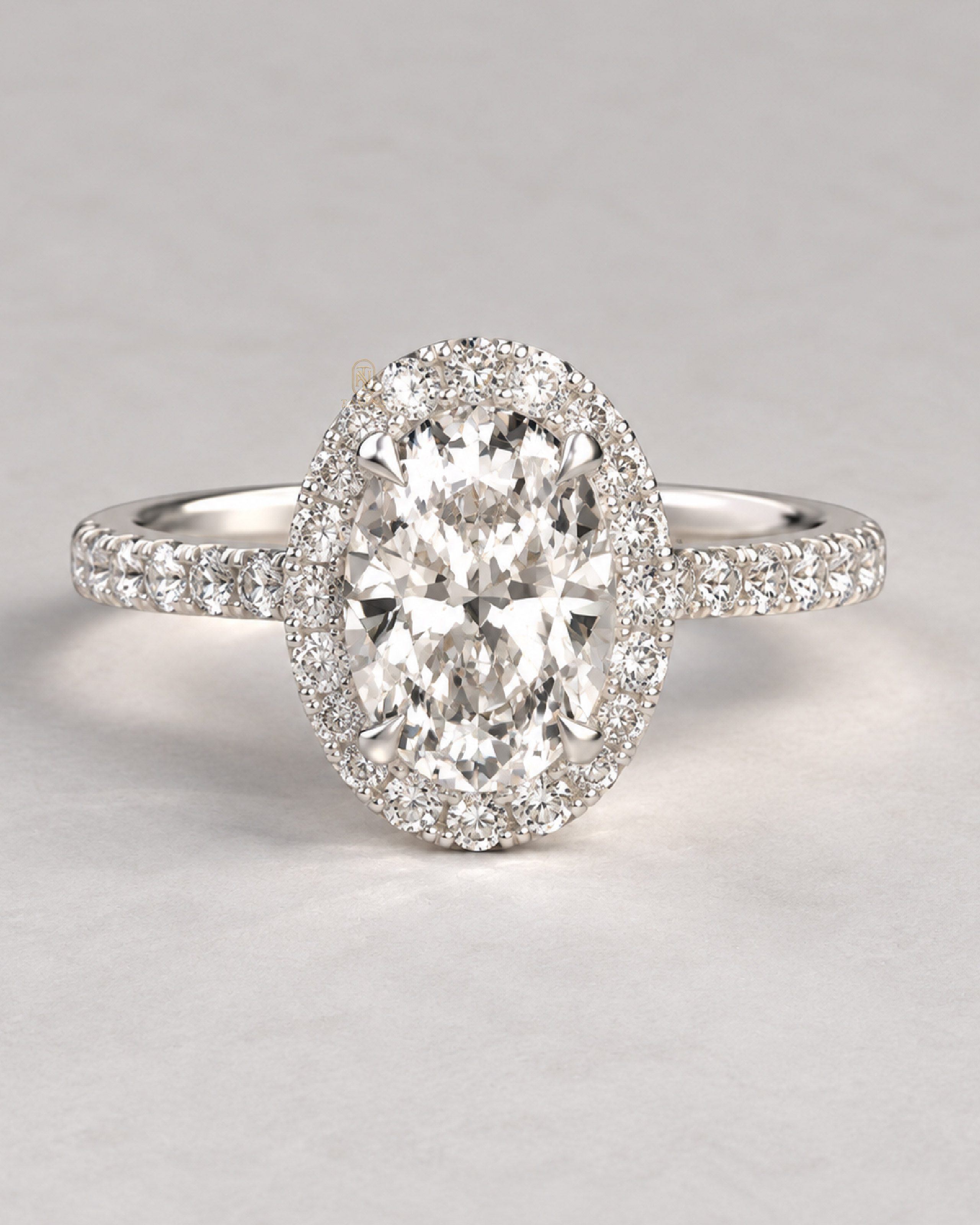 2ct Oval Lab-grown Halo Diamond Ring